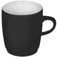 Кружка "Soft" с прорезиненным покрытием, черная, 350 мл, фарфор