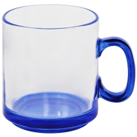Кружка "Joyful",прозрачная с синим,300мл,стекло