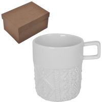 Кружка "Knitted" в подарочной упаковке, 13,5х14,5х9см,310мл, D=8,5см, фарфор;