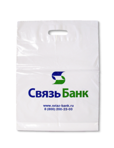 Пакет ПВД 60*50см, 70мкр, вырубная усиленная ручка, шелкография